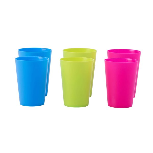 Basicwise Plastic Reusable Cups 7oz, PK 6 QI003475.6